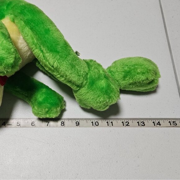 Vintage 80s Rainbow Creation Frog 14 inch Plush Green Toad Stiff Stuffed Animal - Picture 9 of 9